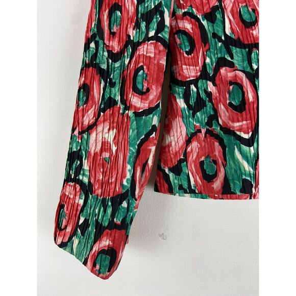 Vintage 80s Outlines Deborah Kuchme 100%Silk Rose Jacket Made in Hong Kong (515) - Picture 7 of 16